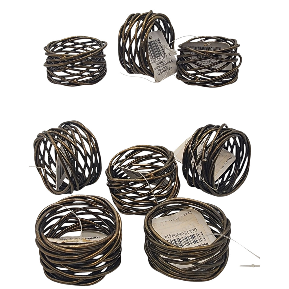 Napkin Rings Set Of 8 Twisted Metal Brass Bird Nest Table Decor Macy's